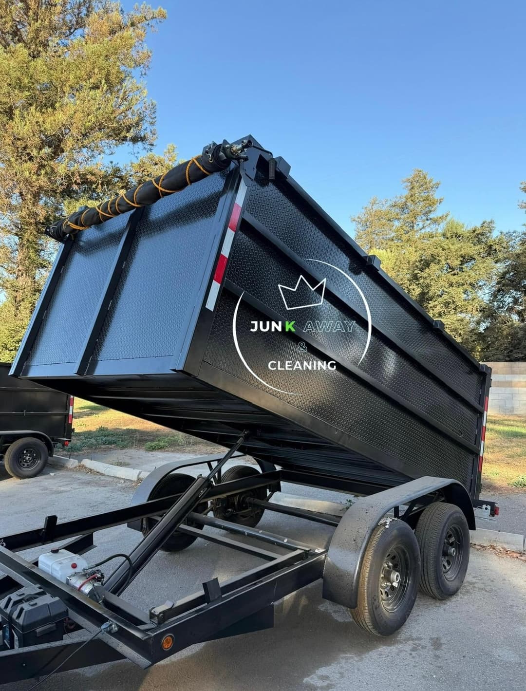 Dumpster trailer for junk removal and debris hauling in Sacramento California